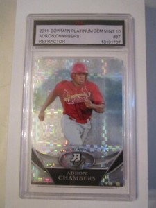 2011 ADRON CHAMBERS #87 REFRACTOR BASEBALL CARD FGS GRADED GEM MINT 10 -BBA5
