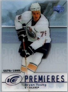 07-08 UPPER DECK ICE PREMIERES - BRYAN YOUNG RC /1999 #131 EDMONTON OILERS - Picture 1 of 2