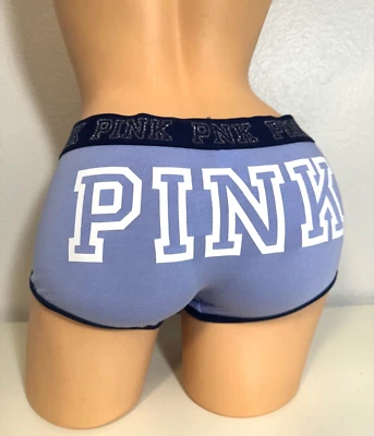 NWT 1 VICTORIA'S SECRET PINK LOW RISE BOYSHORT UNDERWEAR MEDIUM BLUE XSMALL - Image 1 of 3