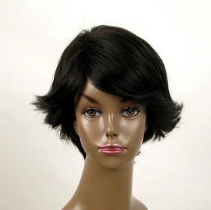 Afro Perücke Damen 100% Naturhaar kurz schwarz Ref. WHIT 02/1b - Bild 1 von 9