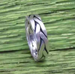 925 Sterling Silver Wire Braided Band & Statement Handmade Ring For Men & Women. - Picture 1 of 7