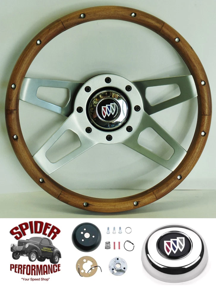 1969-1989 Buick wood steering wheel 13 1/2" WALNUT - Image 1 of 4