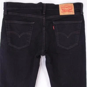 Hombres Levi's 04511 Ajustado Recto Elástico Negro Jeans W36 L32 - Imagen 1 de 8