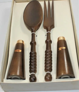 JAPAN wooden Fork/Spoon/shakers vintage #726 - Picture 1 of 5