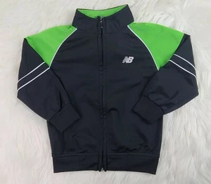 Boys New Balance warm up jacket Full Zip size 4T Green And Black - Picture 1 of 5