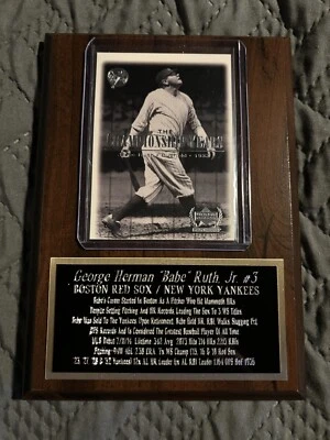 Card Plaque W/Name Plate Babe Ruth New York Yankees Seven Time WS Champ HOF 1936 - Image 1 of 2