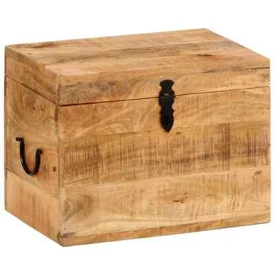 NNEVL Storage Box 39x28x31 cm Solid Wood Mango - Image 1 of 4