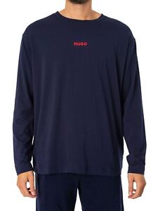 HUGO Men's Linked Longue Longsleeved T-Shirt, Blue