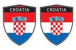 Croatia flag window car shield shape decal car bumper sticker set of 2 SH015 - Imagen 1 de 4