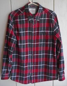 Camisa Para Hombres M Impermeable Franela Roja a Cuadros Botón Frontal Manga Larga Pecho 44" - Imagen 1 de 11