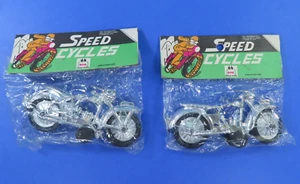 (2) Vintage 1960-70s Plastic Dime Store SPEED CYCLES Motorcycle Original Package - Picture 1 of 10
