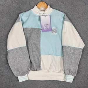 Vintage MOD Gitano 90's Sweatshirt Women's Large Colorblock Preppy Deadstock - Picture 1 of 8