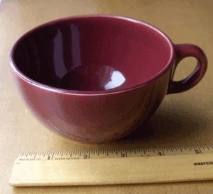 Franciscan El Patio jumbo cup~Maroon Gloss~California~1930s~pristine-NR - Picture 1 of 4