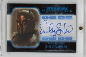 2020 Topps Star Wars Masterwork Blue Emily Swallow As The Armorer Autograph 78/9