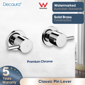 Decaura Shower Taps Chrome Bathroom Wall Mounted 1/4 Turn Twin Taps - Picture 1 of 5