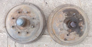 1951 1952 Ford Truck F2 F3 FRONT BRAKE DRUMS HUBS Original pair Merc 8 Lug 48-50 - Picture 1 of 24