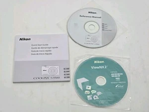 MANUAL + CDs Quick Start Guide for Nikon CoolPix S3500 Camera - Picture 1 of 3