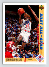 1991 Upper Deck Card, #66 Dominique Wilkins Hall of Fame, Atlanta Hawks All-Star