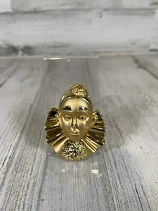 Clown Pin Tri Color Gold Vintage Broach Beautiful 3 tone Mime Clown MCM - Picture 1 of 6