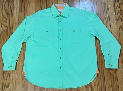 Camisa de vestir clásica Enro verde lima calce cuello alto con botones talla XL Foto 1 de 4