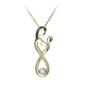 Aris Diamond - Damen 0,02 ct Diamant Mutter Kind Kette - Bild 1 von 3