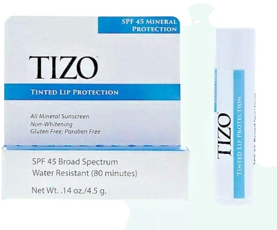 TIZO Tinted Lip Protection SPF 45  Sunscreen  NEW IN BOX  0.14 oz  FREE SHIP - Image 1 of 4