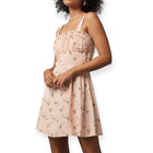 Rowa Ruffled Front Floral Mini Dress In Peach Blush Size Xl New