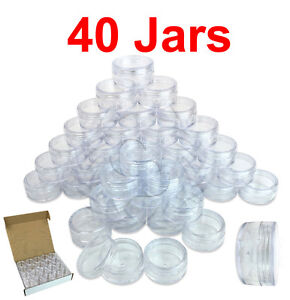 40 Packs 10 Gram/10ML High Quality Cream Cosmetic Sample Clear Jar Containers