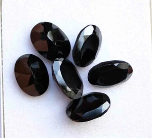 Lotto Pietra Gemma Libera Spinello Nero Naturale Taglio Ovale 6 Pz 10*13,5 MM 47,30 CT - Foto 1 di 2