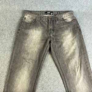 SLIM Jeans Mens Charcoal Straight Faded - Foto 1 di 10