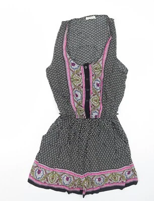 Brave Soul Mujer Negro Geométrico Viscosa Traje de Juego Una Pieza Talla S Botón Foto 1 de 4