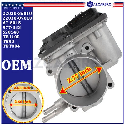 Cuerpo del acelerador compatible con Toyota Camry Highlander Rav4 Sienna tC 22030-36010 2009-2015 Foto 1 de 4