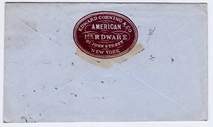 #11A - 3 Cent 1851-57, Cameo Brown "EDWARD CORNING & CO AMERICAN HARDWARE" NY - Picture 1 of 4