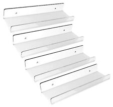 Thick Clear Acrylic Floating Shelves “ Set Of 4 Invisible Spice Lip Shelf Wall M