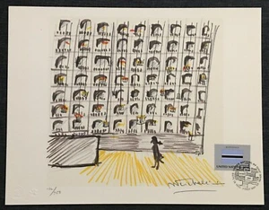 Lithograph Hand Signed FEDERICO FELLINI United Nation 1986 Flag Series (112/750) - Picture 1 of 6