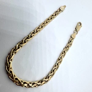 7" 14K 585 Yellow Gold 4.6G Wheat Link Bracelet! (WMP011958) - Picture 1 of 6