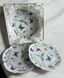 I. Godinger Co Juego de Jardín Mariposa De Colección 3 Platos de Canape 6 3/8" Descontinuado Usado en Excelente Condición - Imagen 1 de 6