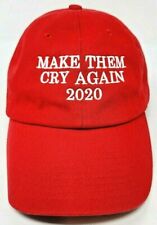 2020 Make Them Cry Again Red Embroidered Ball Cap Adjustable Strap Political Hat