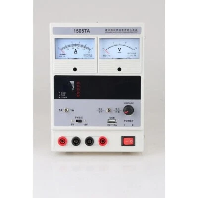 High Precision 15V5A Adjustable DC Voltage Regulator Power Supply Meter Ammeter - Image 1 of 4