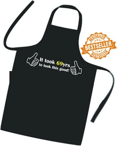 69th BIRTHDAY Chefs Apron / Gift Tabard / BBQ / Hotel / Cook / Supreme Quality - Picture 1 of 12