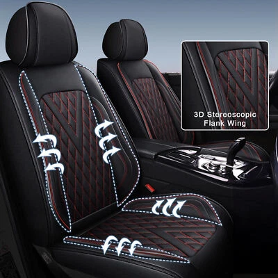 Car Seat Covers Faux Leather Protector Full Set Black For KIA Spectra 2002-2009 Foto 1 de 4