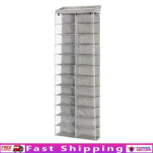 24-Shelf Hanging Closet Shoe Organizer Over The Door Polyester Cotton Storage US - Picture 1 of 4
