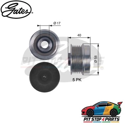 Gates OAP7132 Alternator Freewheel Clutch Fits Fiat 500 2013-2025 77364616 - Image 1 of 4