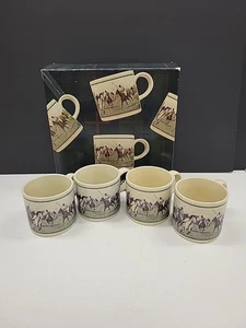 New Set of 4 POLO Ralph Lauren MUGS 12 ounce Ceramic Horse Scene Sports Series - Picture 1 of 7