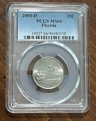 2004D MS66 PCGS Florida State Quarter - A wonderful coin with great luster - Image 1 of 2