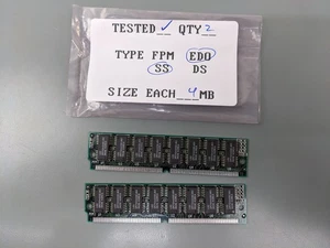 (2) Lite On 4MB EDO SIMMs, 72-pin RAM Memory Sticks (8MB Total) - Picture 1 of 3