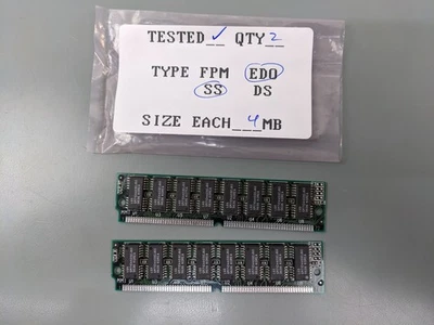 (2) Lite On 4MB EDO SIMMs, 72-pin RAM Memory Sticks (8MB Total) - Image 1 of 3