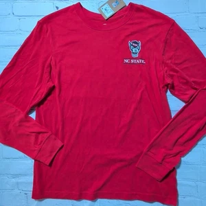Mens Large NCAA NC State Wolfpack Long Sleeve Pullover Tee T-Shirt - NEW - Picture 1 of 10