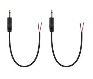 AMZ 2-Pack 3.5MM Mono Plug with Other End Stripped and Tinned 12Inch/ 30CM Long - Picture 1 of 2