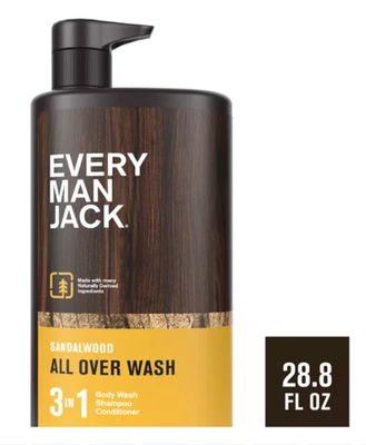 Every Man Jack 28.8 oz. SANDALWOOD, Hydrating Body Wash. - Image 1 of 4